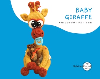Amigurumi Pattern Crochet Baby Giraffe and teddy bear Amigurumi Doll PDF English or Spanish