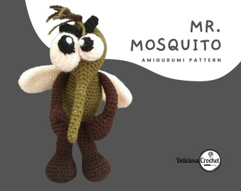 Amigurumi Pattern Crochet Mosquito Insect Bug Doll Animal PDF English or Spanish