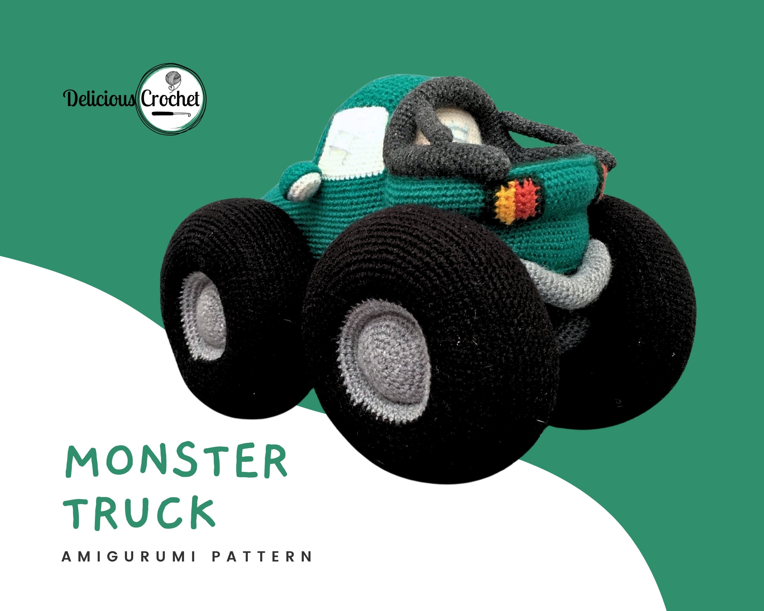 Amigurumi Pattern Crochet Monster Truck Amigurumi Car Vehicle Toy for ...
