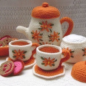 Amigurumi Pattern Crochet Tea Set and Cookies DIY Instant Digital Download PDF image 2