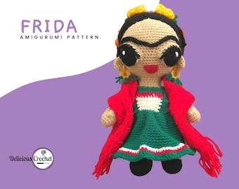 Amigurumi Pattern Crochet Frida Kahlo Amigurumi Doll PDF English or Spanish