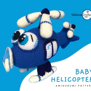 Amigurumi Pattern Crochet Baby Helicopter DIY Instant Digital Download PDF