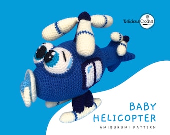 Amigurumi Pattern Crochet Baby Helicopter DIY Instant Digital Download PDF