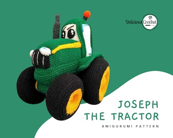 Amigurumi Tractor Crochet Pattern – DIY Farm Vehicle Plush, PDF Tutorial, Handmade Toy Gift for Kids, English or Spanish Digital Download
