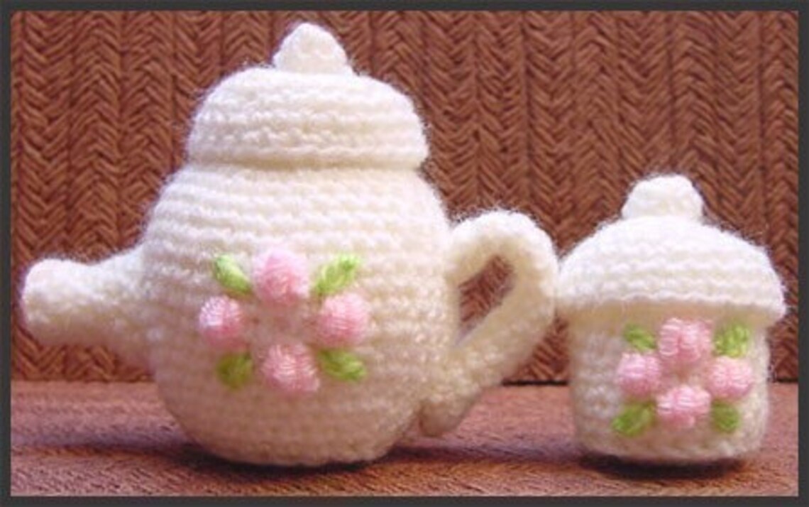 Amigurumi Pattern Crochet Mini Tea Set and Cupcakes DIY Etsy