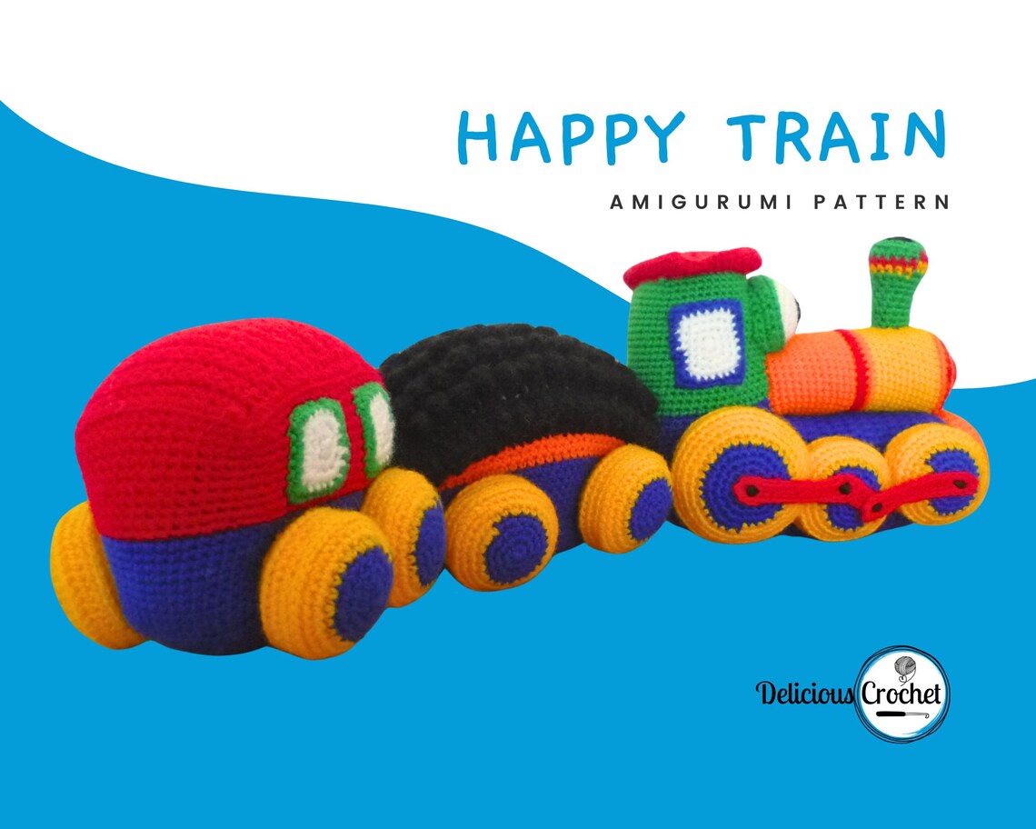 Train Crochet Pattern – Amigurumi Happy Train PDF – Crochet Toy Pattern ...