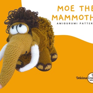 Amigurumi Pattern Crochet Moe Mammoth DIY Digital Download