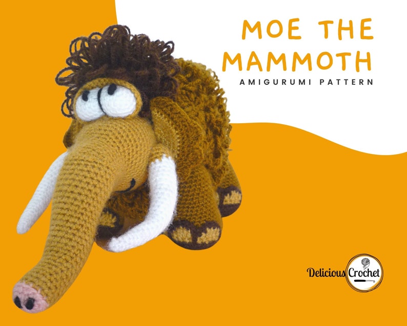 Amigurumi Pattern Crochet Moe Mammoth DIY Digital Download