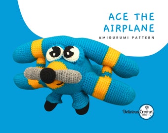 Amigurumi Pattern Crochet Ace The Airplane Amigurumi Plane Vehicle Toys For Kids PDF English Or Spanish