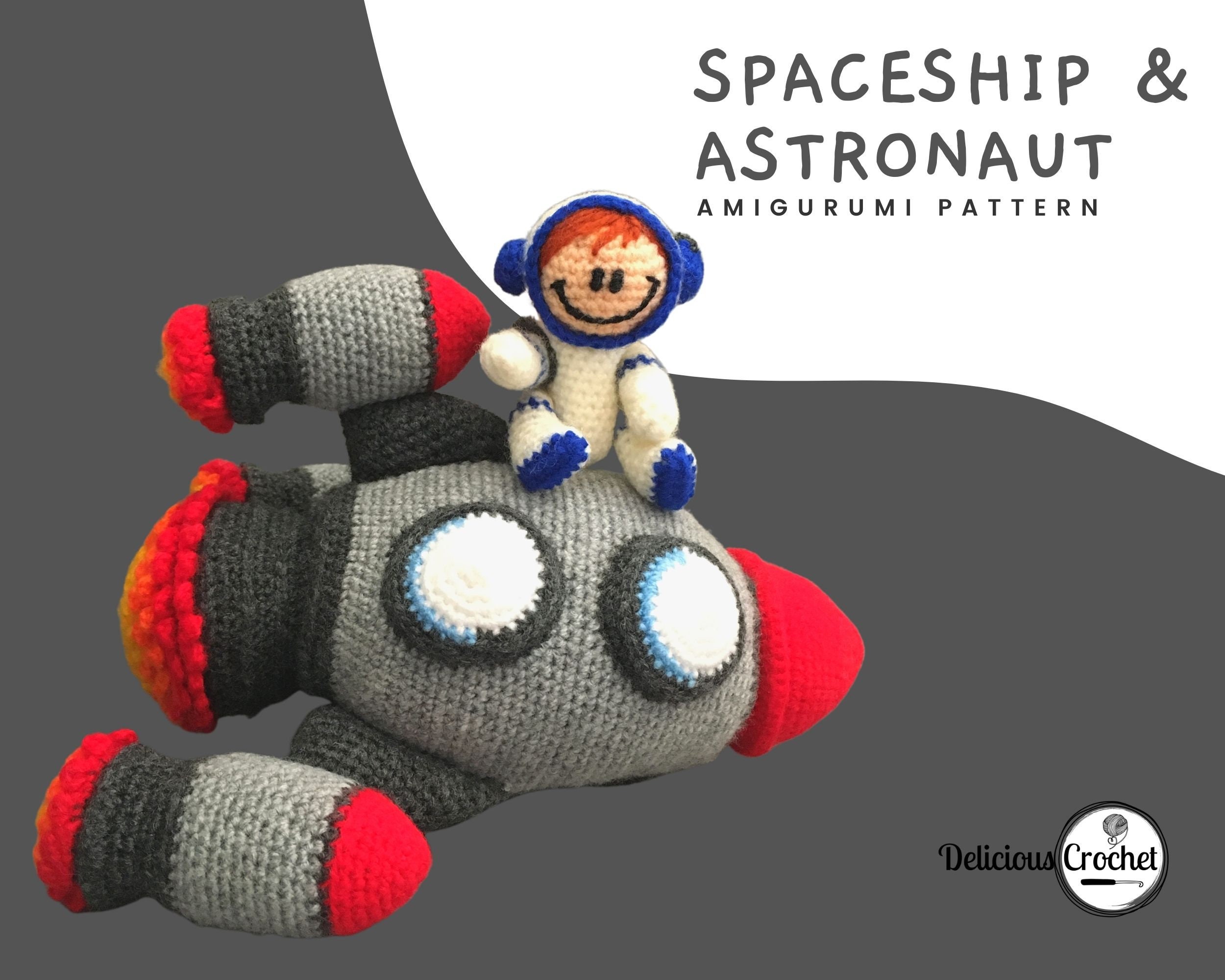 Amigurumi Pattern Crochet Spaceship and Astronaut DIY Instant Digital Download PDF