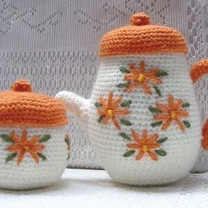 Amigurumi Pattern Crochet Tea Set and Cookies DIY Instant Digital Download PDF image 3