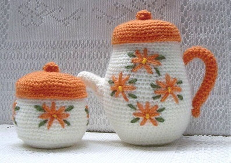 Amigurumi Pattern Crochet Tea Set and Cookies DIY Instant Digital Download PDF image 3