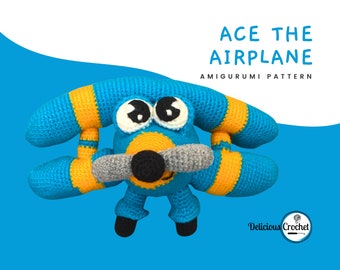 Amigurumi Pattern Crochet Ace Airplane DIY Instant Digital Download PDF