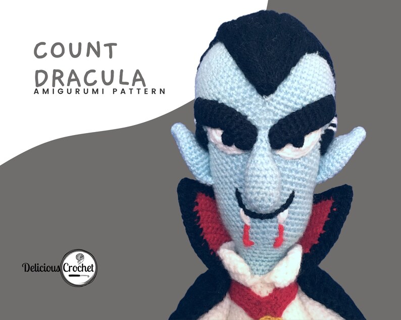 Amigurumi Pattern Crochet Count Dracula Vampire Doll Halloween PDF English or Spanish