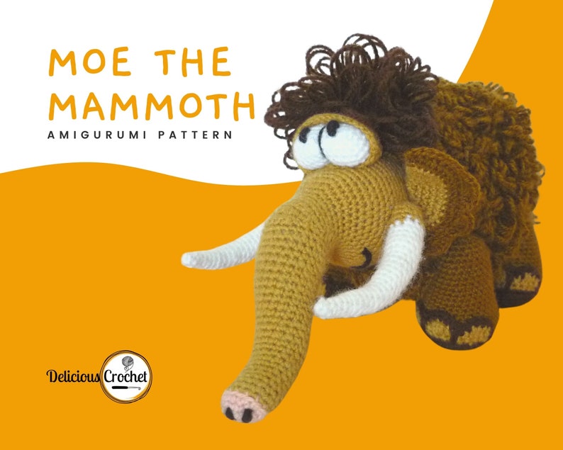 Amigurumi Pattern Crochet Moe Mammoth DIY Digital Download