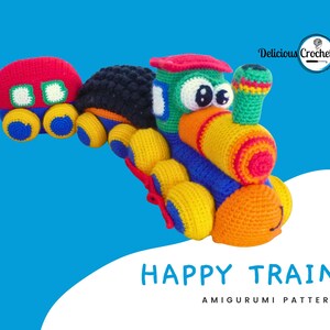 Train Crochet Pattern – Amigurumi Happy Train PDF – Crochet Toy Pattern ...