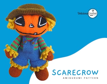 Amigurumi Pattern Crochet Scarecrow Bogey Bogeyman Bogy Doll Toy Halloween Home Decoration PDF English or Spanish