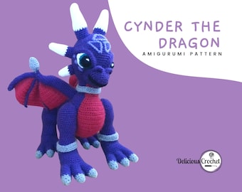 Amigurumi Crochet Pattern Cynder Dragon PDF DIY Instant Download