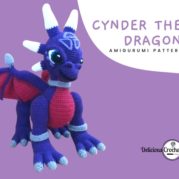 Amigurumi Crochet Pattern Cynder Dragon PDF DIY Instant Download