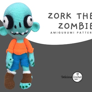 Amigurumi Pattern Crochet Zombie Zork Doll DIY Instant Digital Download PDF Englisch oder Spanisch Halloween Home Decor § Geschenk Plushie