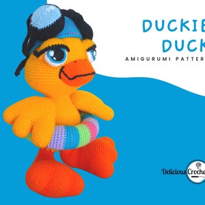 Amigurumi Pattern Crochet Duck Bird with Swimming Suit Animal Doll Toy PDF English or Spanish DIY Digital Download