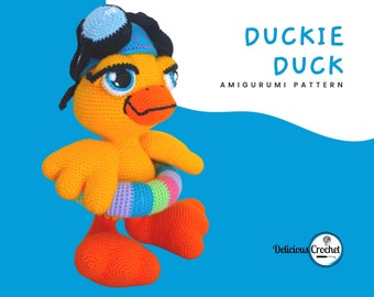 Amigurumi Pattern Crochet Duck Bird with Swimming Suit Animal Doll Toy PDF English or Spanish DIY Digital Download