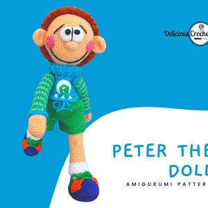 Amigurumi Pattern Crochet Boy Doll Male Toy Peter PDF English or Spanish DIY Instant Digital Download