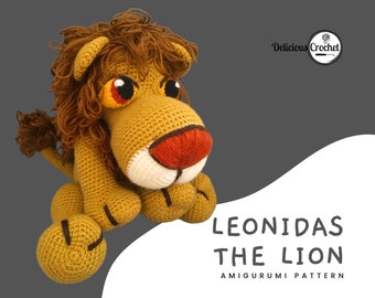 Amigurumi Pattern Crochet Leonidas Lion DIY Digital Download