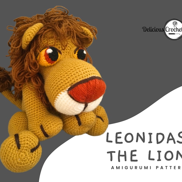 Amigurumi Pattern Crochet Leonidas Lion DIY Digital Download