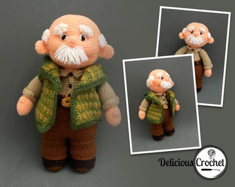 Amigurumi Pattern Crochet Grandpa Doll DIY Digital Download