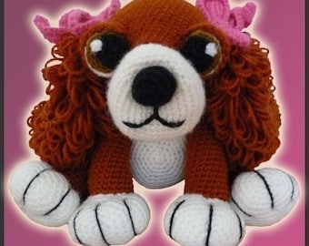 Modèle Amigurumi au crochet, jouet pour chien chiot Cocker Wendy au crochet, téléchargement numérique