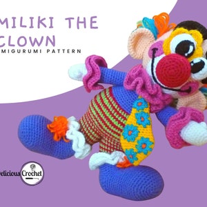 Amigurumi Pattern Crochet Miliki Clown DIY Digital Download