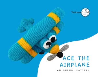 Amigurumi Pattern Crochet Ace The Airplane Amigurumi Plane Vehicle Toys For Kids PDF English Or Spanish