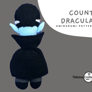 Amigurumi Pattern Crochet Count Dracula Vampire Doll Halloween PDF English or Spanish