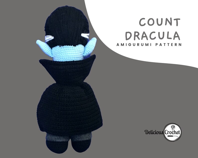 Amigurumi Pattern Crochet Count Dracula Vampire Doll Halloween PDF English or Spanish