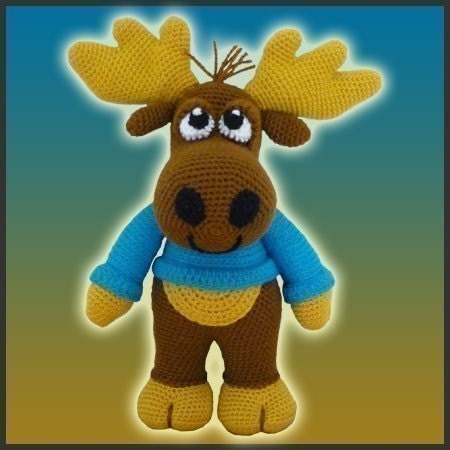 Amigurumi Pattern Crochet Nelson Moose DIY Digital Download