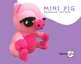 Amigurumi Patron Crochet Cerdo Cerdito Chancho Chanchito Cochinillo Puerquito Mini Animal Muñeco Juguete Tejido PDF Español o Inglés DIY