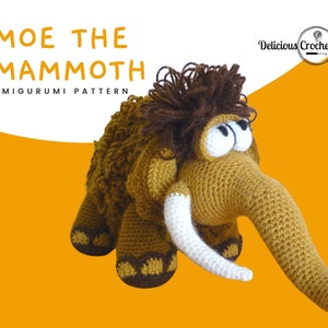 Amigurumi Pattern Crochet Moe Mammoth DIY Digital Download