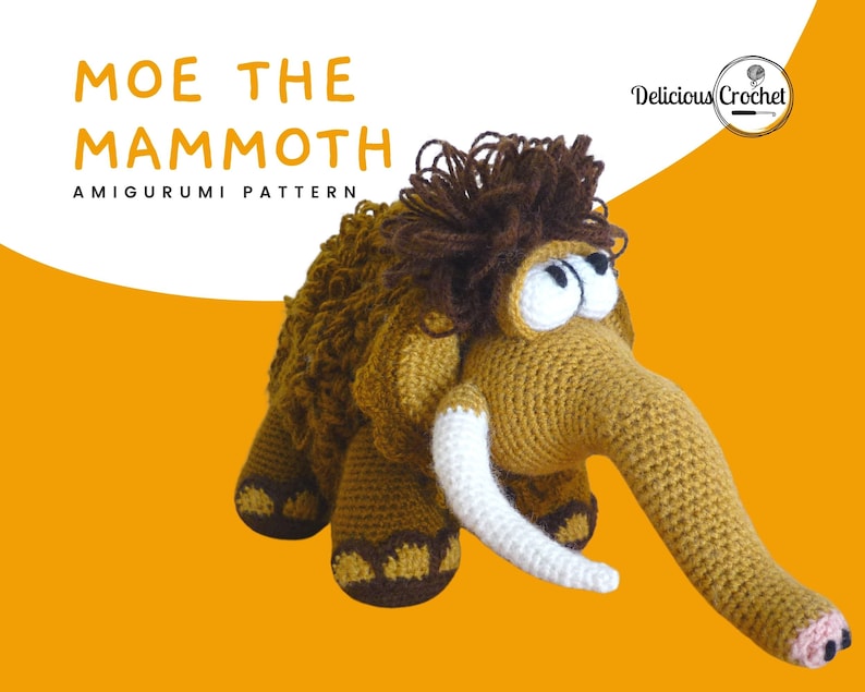 Amigurumi Pattern Crochet Moe Mammoth DIY Digital Download