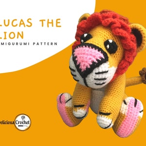 Amigurumi Pattern Crochet Lucas LION DIY Digital Instant Download