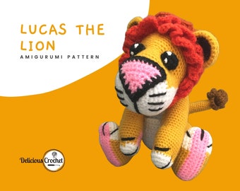 Amigurumi Pattern Crochet Lucas LION DIY Digital Instant Download