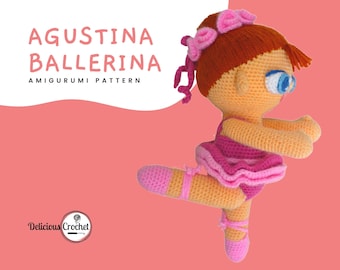 Amigurumi Pattern Crochet Agustina Ballerina Doll DIY Digital Download