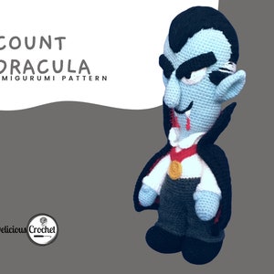 Amigurumi Pattern Crochet Count Dracula Vampire Doll Halloween PDF English or Spanish