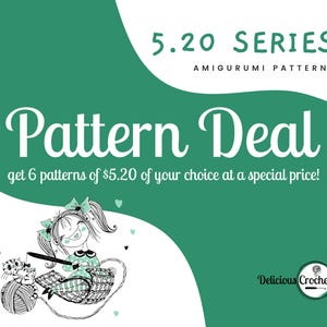 Amigurumi Pattern Bundle – Pick Any 6 Amigurumi PDF Patterns of 5.20 each – DIY Crochet Toy Set English or Spanish – Cute Stuffed Toys Deal