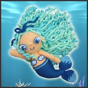 Amigurumi Pattern Crochet Mermaid Doll Toy PDF Pattern English or Spanish
