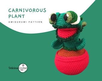 Amigurumi Pattern Crochet Carnivorous Plant Doll Toy PDF English or Spanish DYI