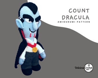 Amigurumi Pattern Crochet Count Dracula Vampire Doll Halloween PDF English or Spanish