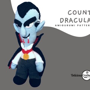 Amigurumi Pattern Crochet Count Dracula Vampire Doll Halloween PDF English or Spanish