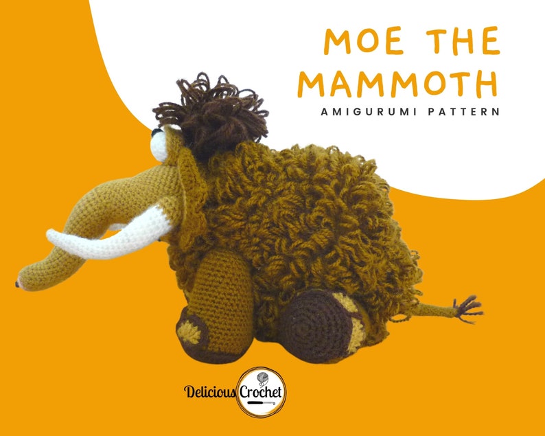 Amigurumi Pattern Crochet Moe Mammoth DIY Digital Download