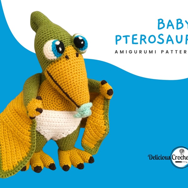 Amigurumi Pattern Crochet Baby Pterosaur Dinosaurier DIY Digital Download